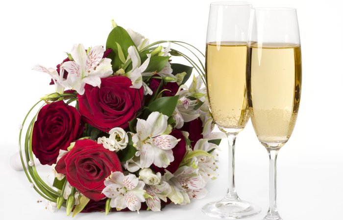 Flowers and champagne